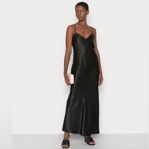 Birgitte Herskind black silk slip Timo Dress in size 8 Medium backless